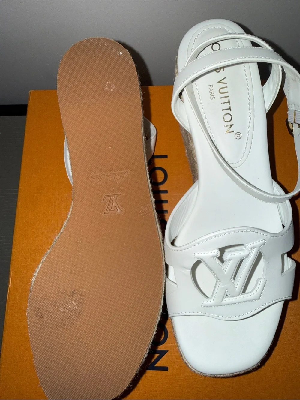 Louis Vuitton white leather